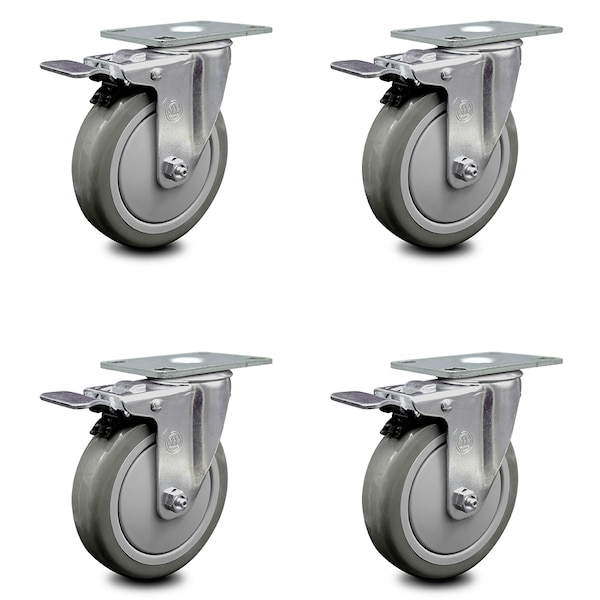 Cambro Dish Caddies Utility Truck Swivel Caster with Brake Replace Set - SCC